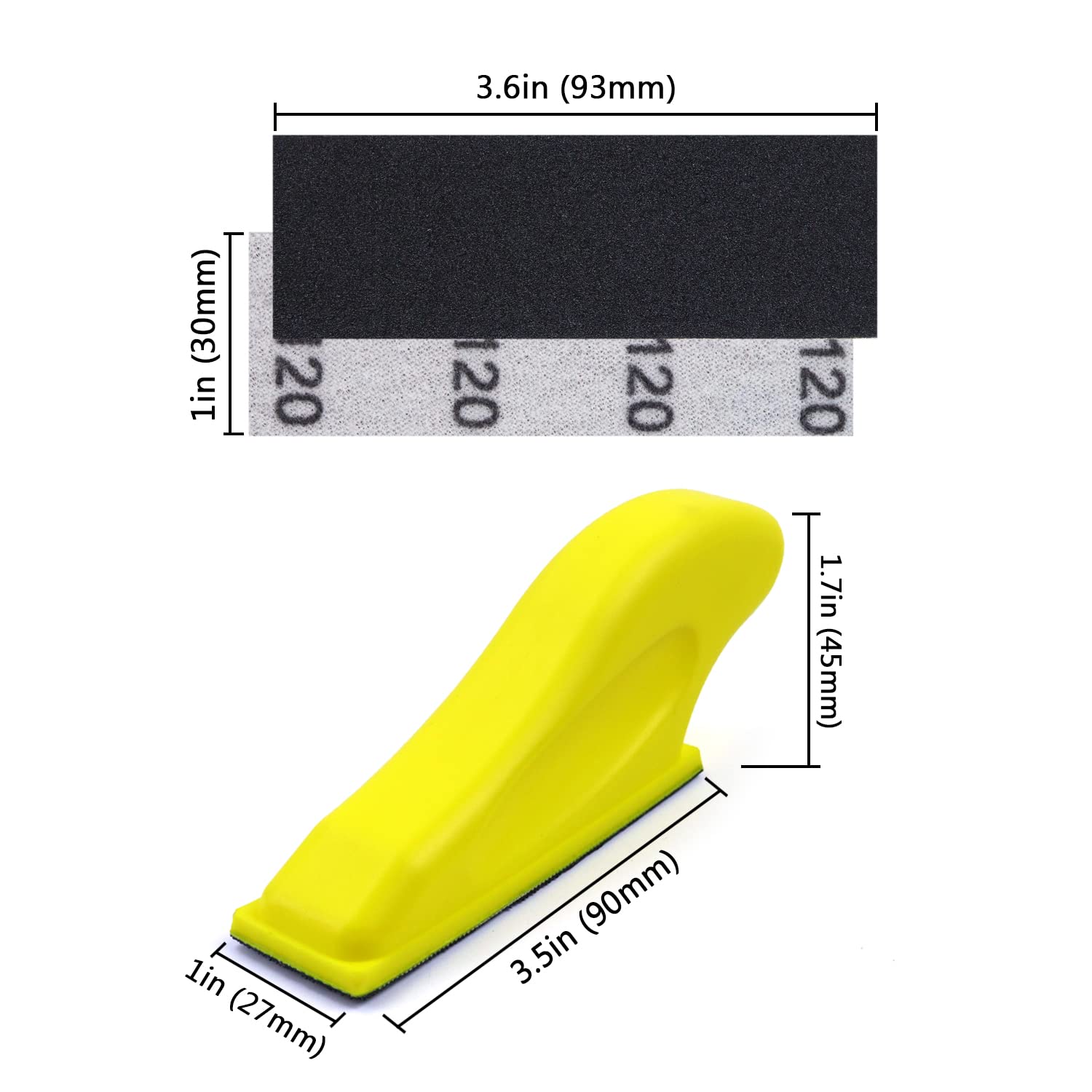 Kit de micro lixadeira, 80 peças, 3.5 "x 1", mini detalhe, ferramenta de lixa manual, lixa seca e molhada, grão 80 -800 para artesanato diy, polimento de madeira e metal