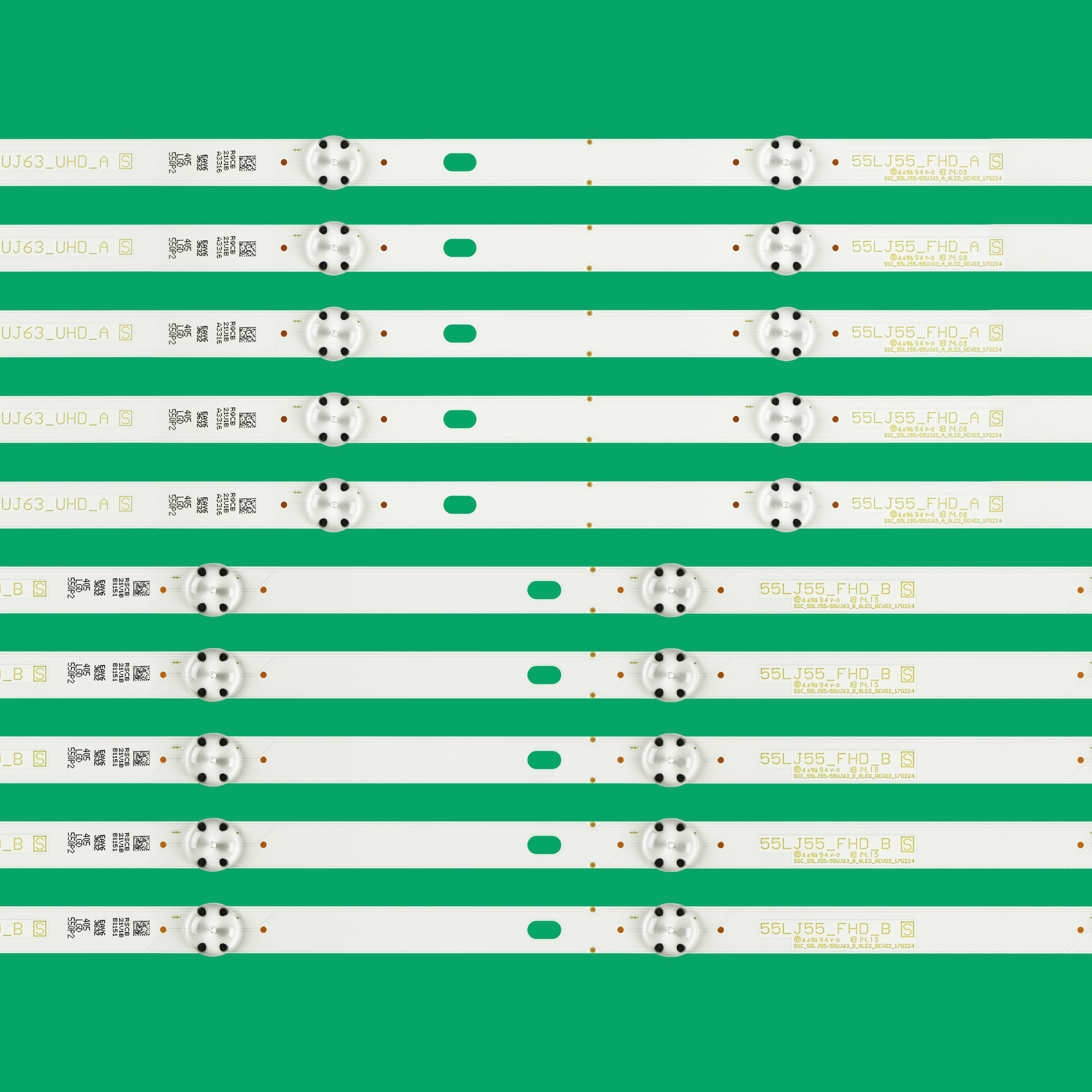 10 шт./компл. светодиодная подсветка для 55UJ630V 55UJ6300 55UJ635V 55UJ63_UHD_A 55UJ63_UHD_B 55LJ55_FHD_A 55LJ55_FHD_B SSC_55LJ55