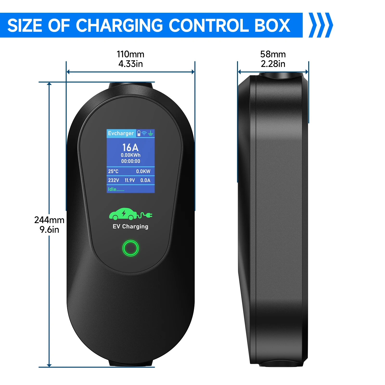 AFYEEV 3600W Portable Type 2 IEC62196-2 EV Charger Type1 SAE J1772 Electric Car Charger EU Plug WiFi Bluetooth APP Control