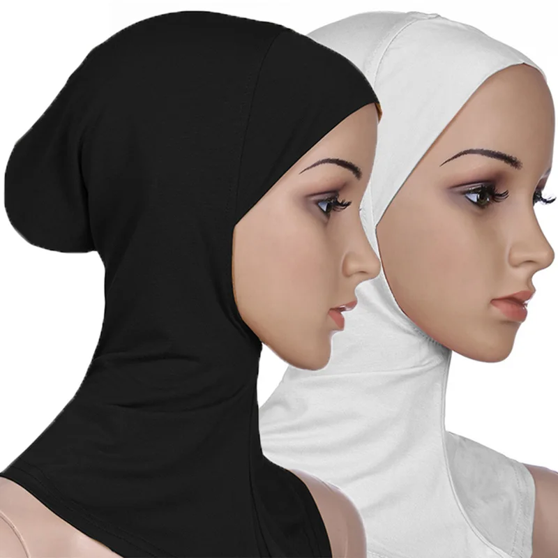 Sob cachecol hijab boné feminino estiramento sob bonés cor sólida hijab sob cachecol mulher hijab boné unisex hijab chapéus turbantes para mulher