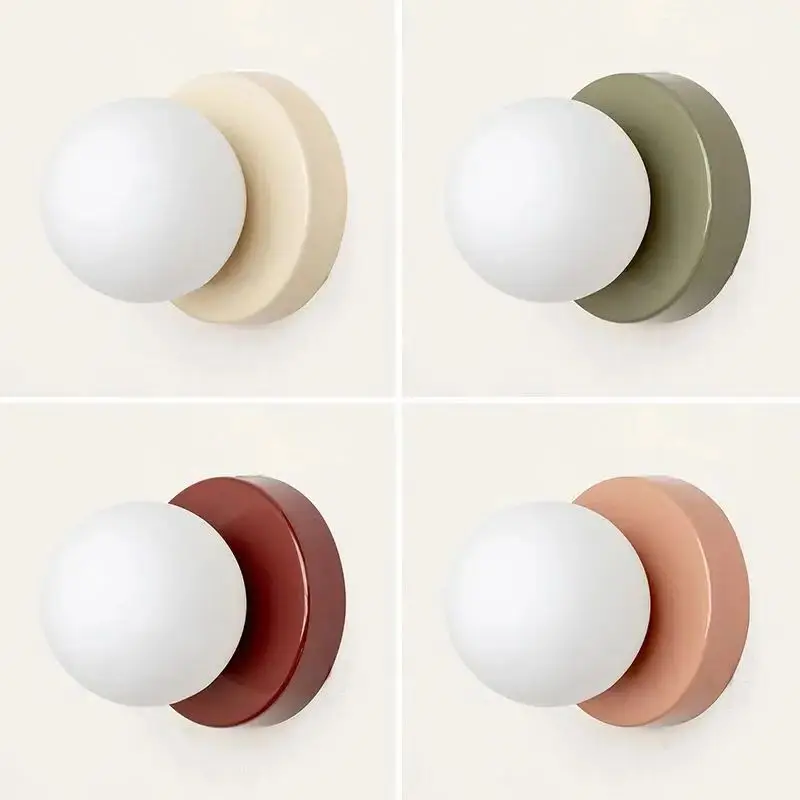 Lámpara de pared de cristal LED nórdica, candelabro Orb minimalista con Base G9 para dormitorio, estudio, pasillo, escalera, entrada, accesorios de iluminación