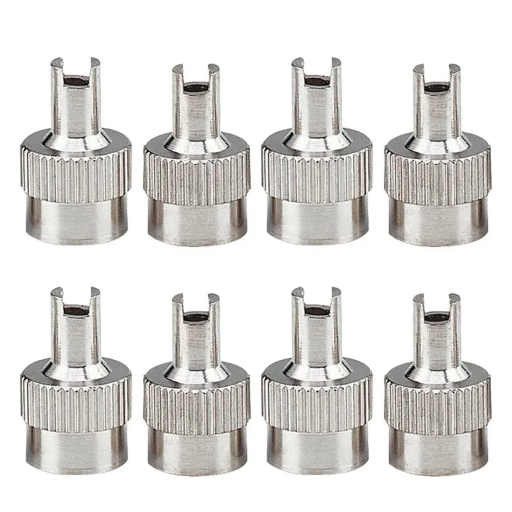 8Pcs Rad Reifen Ventil Deckel Abdeckung Auslaufsicher Reifen Ventil Stem Cap Kupfer Schlitz Kopf Stem Abdeckung Auto reparatur Teile