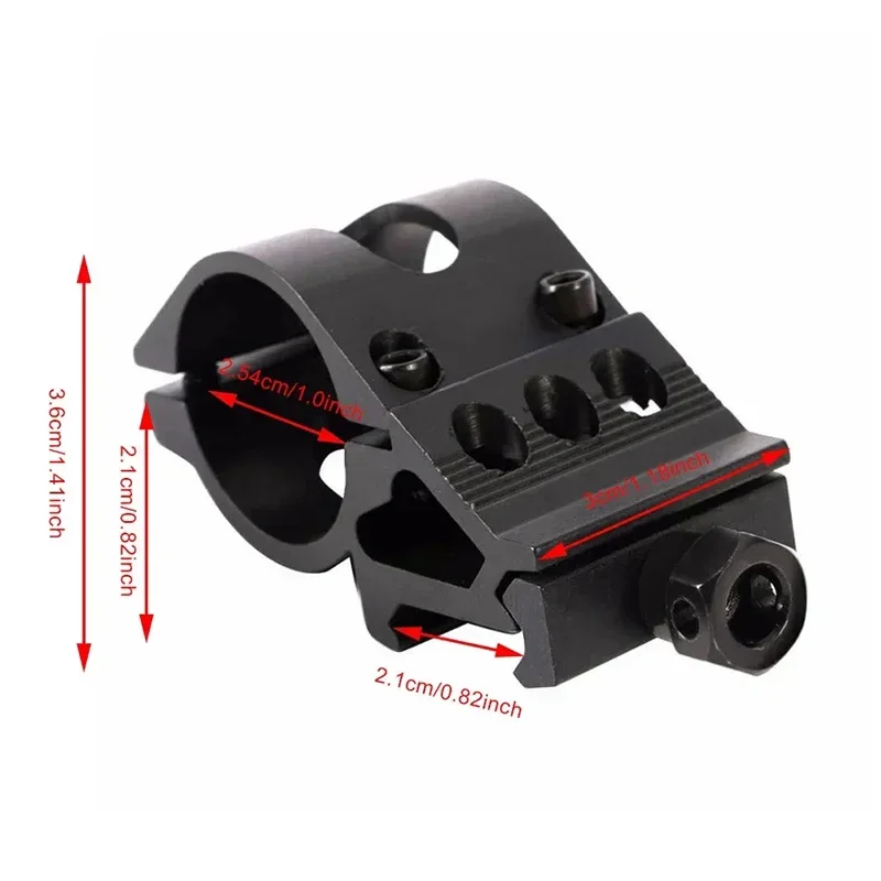 25.4mm Tactical Pipe Clamp Quick Release Offset Flashlight Scope Picatinny Rail 45 Degree Scope Mount Hunting Gun Accessories