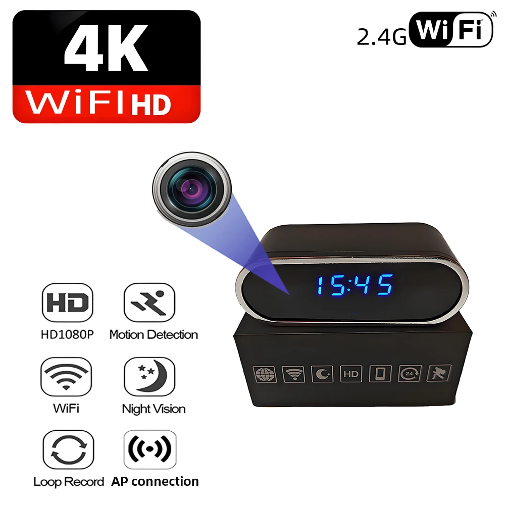 Cámara de visión remota FHD 1080P, compatible con detección de movimiento WiFi 2,4G, visión nocturna infrarroja, minicámara inalámbrica para el hogar