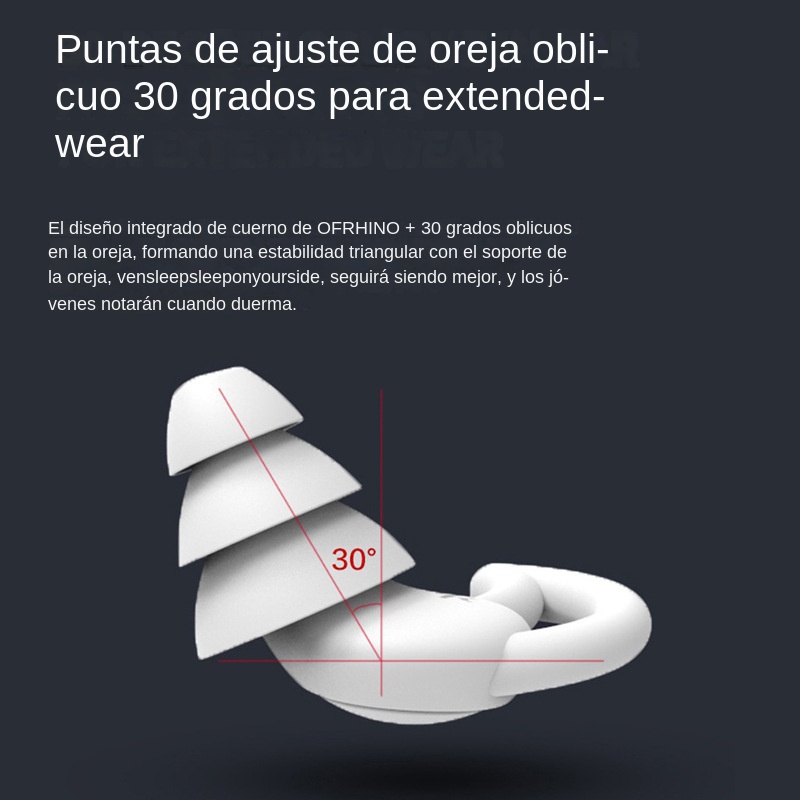 Tapones para los oídos insonorizados de silicona blanca de tres capas, tapones para los oídos impermeables para natación, reducción de ruido para dormir