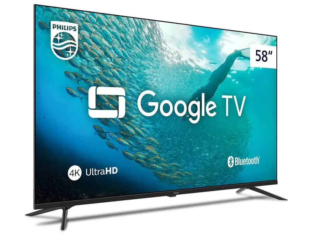 Smart TV 58" 4K UHD D-LED Philips Série 7019 58PUG7019/78 Wi-Fi Bluetooth Google Assistente 3 HDMI 2 USB