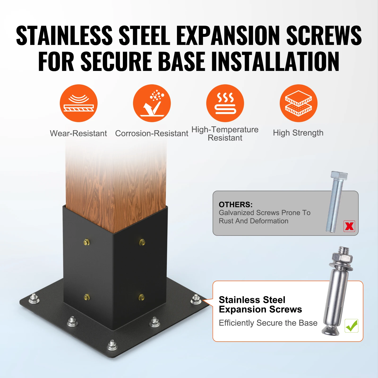VEVOR Pergola Bracket Kit Heavy Duty Corner Bracket Woodworks DIY Post Base Kit Easy Installation Wooden Beams