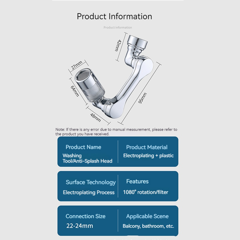 1080 °   หมุนกรองน้ํากรองก๊อกน้ําพลาสติก Mechanical ARM สเปรย์หัวห้องครัวอ่างล้างหน้า EXTENSION TAP Aerator Univer