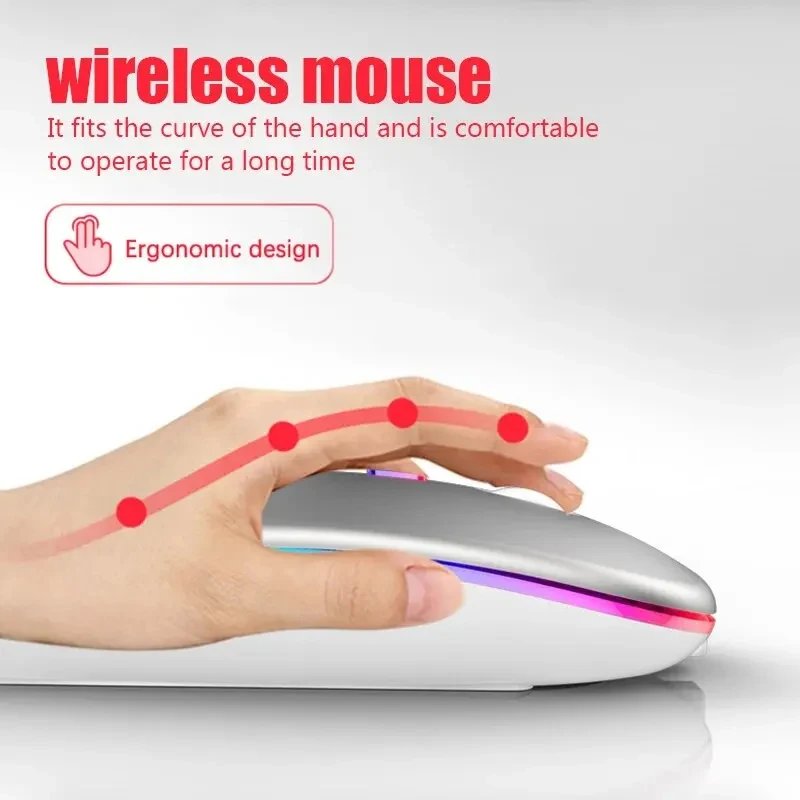 Xiaomi Bluetooth Dual-mode Wireless Mouse Rechargeable Silent Illuminated Wireless Mice For Laptop PC  Ergonomic Gaming Mouse