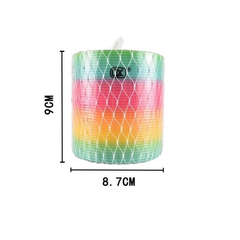 Cor arco-íris círculo engraçado brinquedos mágicos desenvolvimento precoce educacional dobrável bobina de mola de plástico brinquedos mágicos criativos das crianças