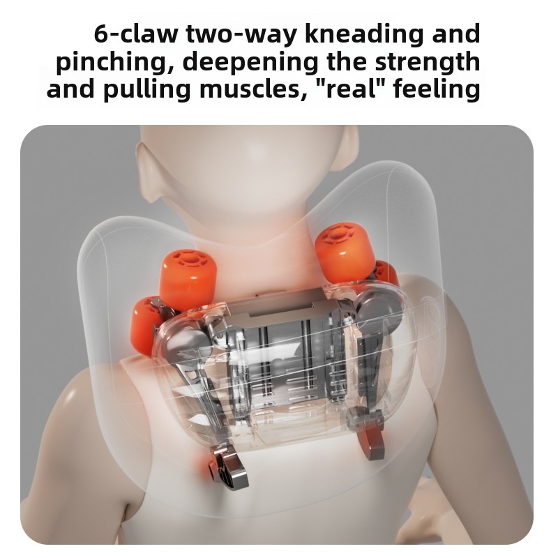 Elektryczna poduszka do masażu Trapezius na szyję i ramiona Bezprzewodowy masażer samochodowy i domowy Ugniatający ciepło w talii i szyjce macicy Shiatsu