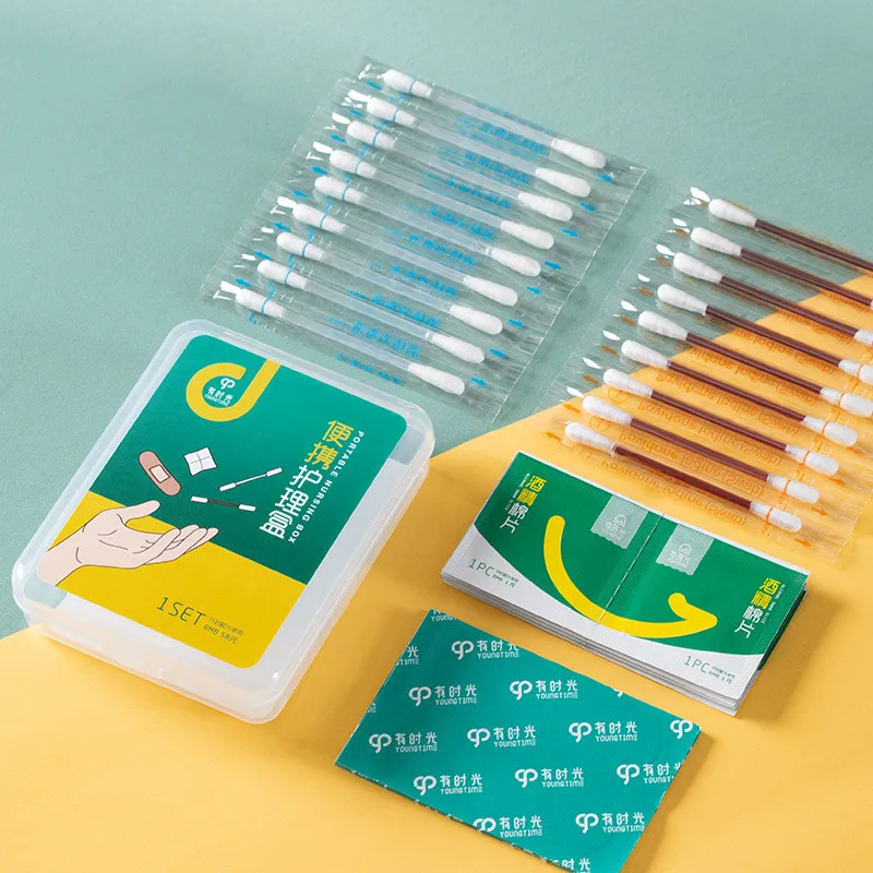 Деревянный йод, одноразовый Медицинский ватный тампон, медицинская многофункциональная дезинфицирующая палочка, портативная палочка, уличный дорожный уход