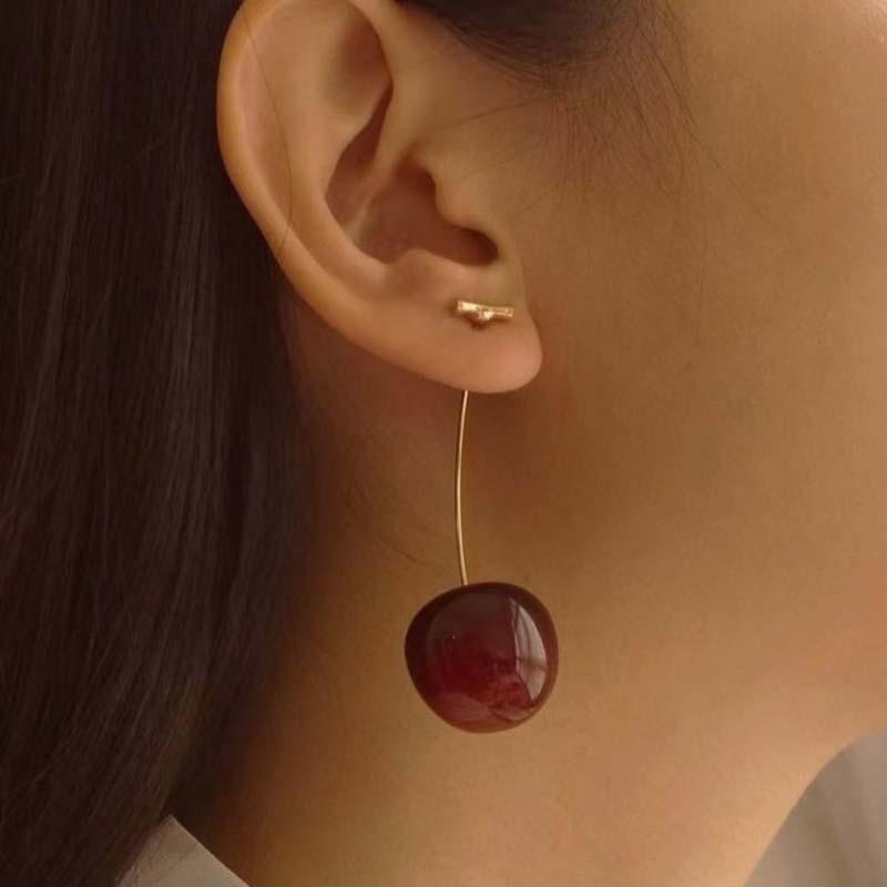 Small Fresh Sweet Lovely Cherry Cherries Cherries Earrings Pendant Fruit Earrings Red Cherry Earrings Charm Jewelry