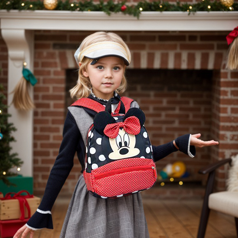 Disney nova mochila 2025 minnie mochila para crianças dos desenhos animados do jardim de infância kawaii rosa mochila como um presente para crianças