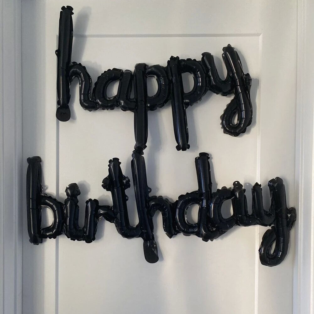 2 개/갑/팩 생일 파티 풍선 블랙 핑크 생일 축하 알루미늄 호일 풍선 생일 파티 장식 사진 배경
