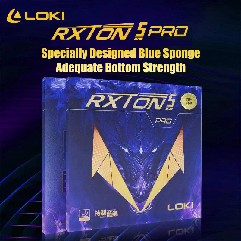 Резиновые липкие прыщи для настольного тенниса LOKI RXTON 5 PRO, резина для пинг-понга со специальной синей губкой для передней руки, для быстрой атаки и дуги
