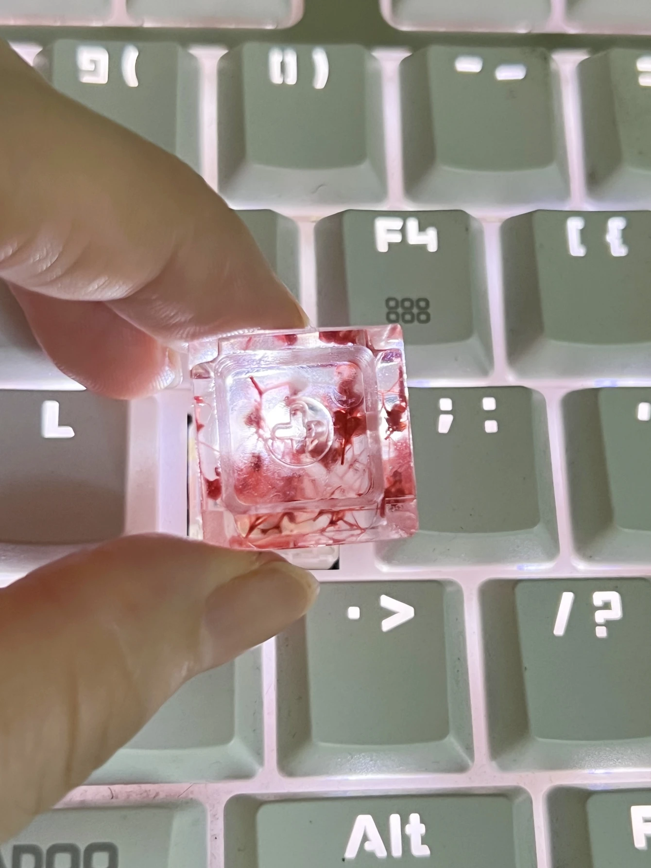 1 ชิ้นอีพ็อกซี่คุณภาพสูง DIY โปร่งแสงใบแห้งดอกไม้กระดาษ Cross Axis คีย์บอร์ด Keycap Universal อุปกรณ์เสริม