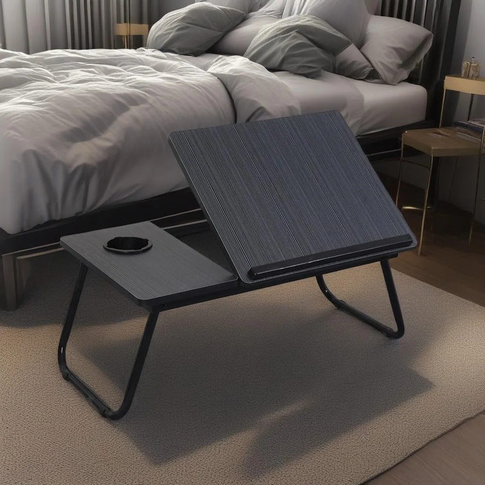Multifunctional Lazy Table Portable Foldable Bed Table Height Adjustable Computer Desk with Cup Holder for Bed Office