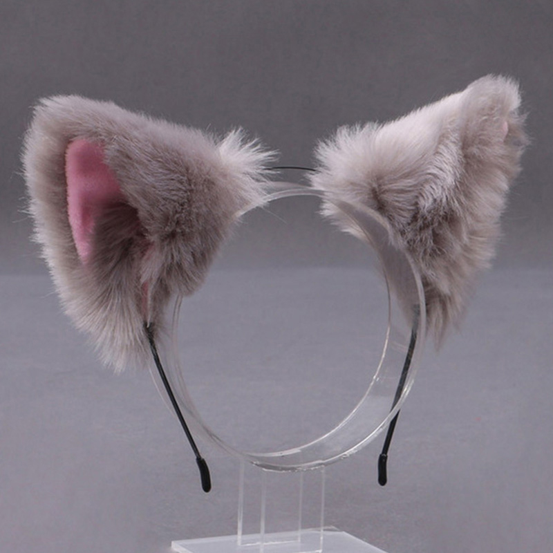 Lolita Animale Gatto Volpe Orecchio Cerchi per capelli Cosplay Fascia per capelli in pelliccia sintetica Ragazze Halloween Anime Fasce Copricapo Accessori per capelli