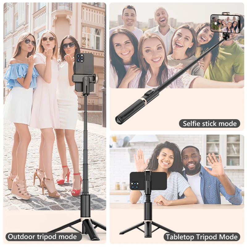 Trípode/palo Selfie de mano inalámbrico con Bluetooth, monopié extensible con control remoto para Huawei iPhone 13 Pro Max Xiaomi Phone Live
