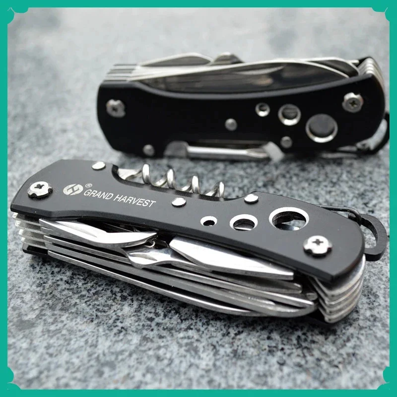 Couteau multi-outils 11 en 1, couteau à équipement pliable, survie suisse, chasse de poche, Camping en plein air, survie, couteau pliant multifonctionnel
