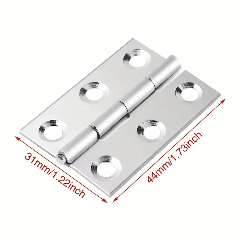 10pcs Stainless Steel Door Hinges Cabinet Doors Windows Wooden Box Flat Hinge Home Furniture Hardware Accessories