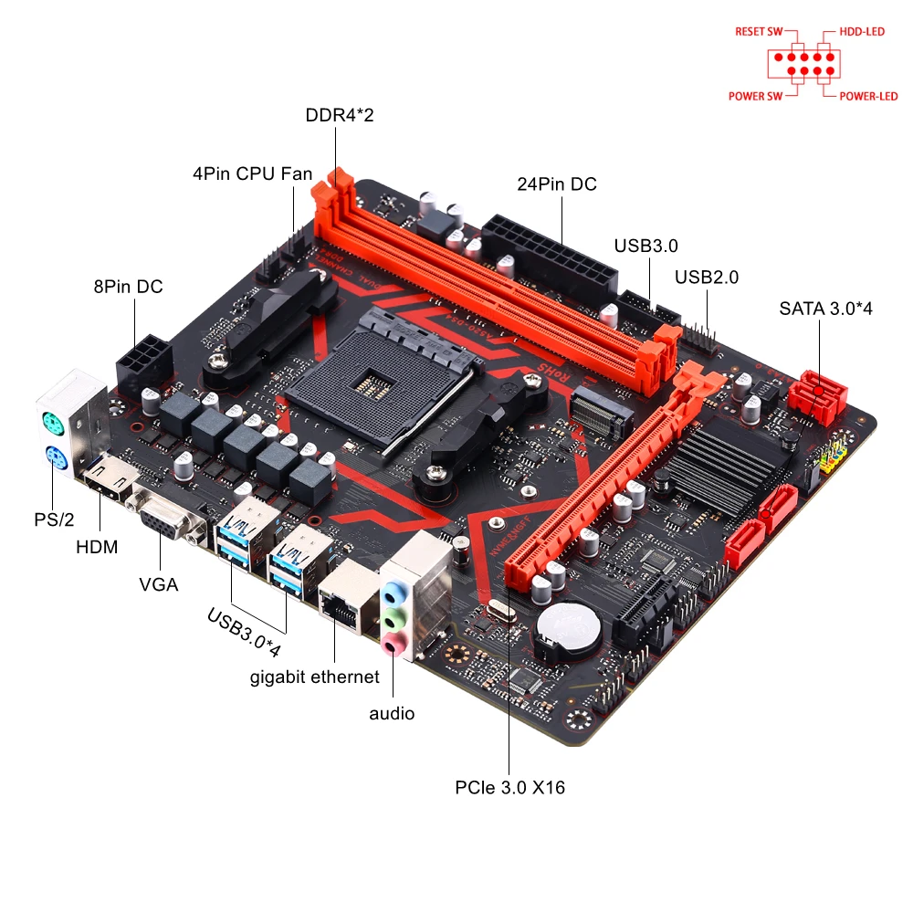 Kllisre A520 Motherboard-Kit AMD Ryzen R5 3600 CPU DDR4 16 GB 3200 MHz Desktop-Speicher