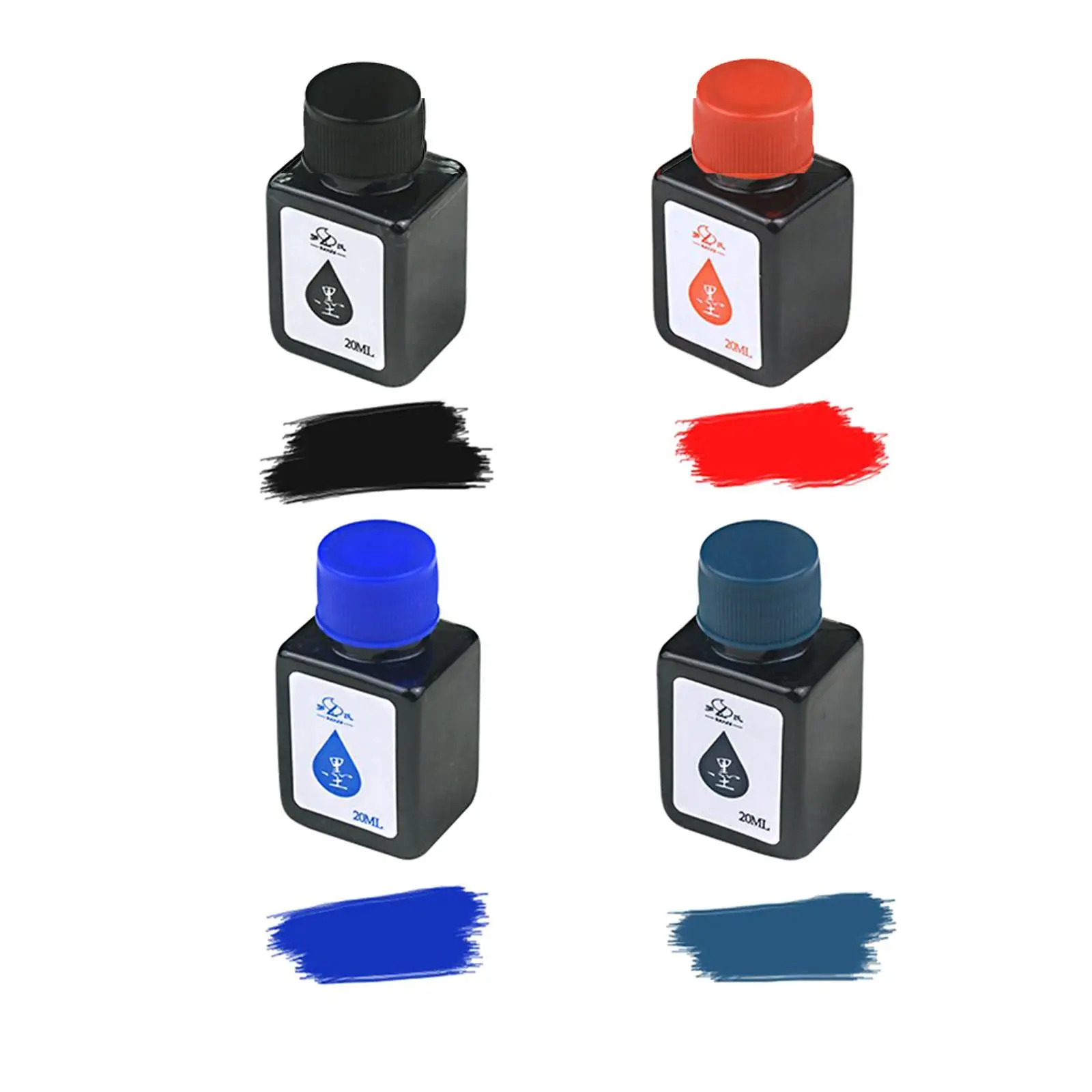 Botella de tinta de pluma estilográfica, recarga de tinta azul, tintas de escritura disponibles, caligrafía, arte, estación para estudiantes, 20ml