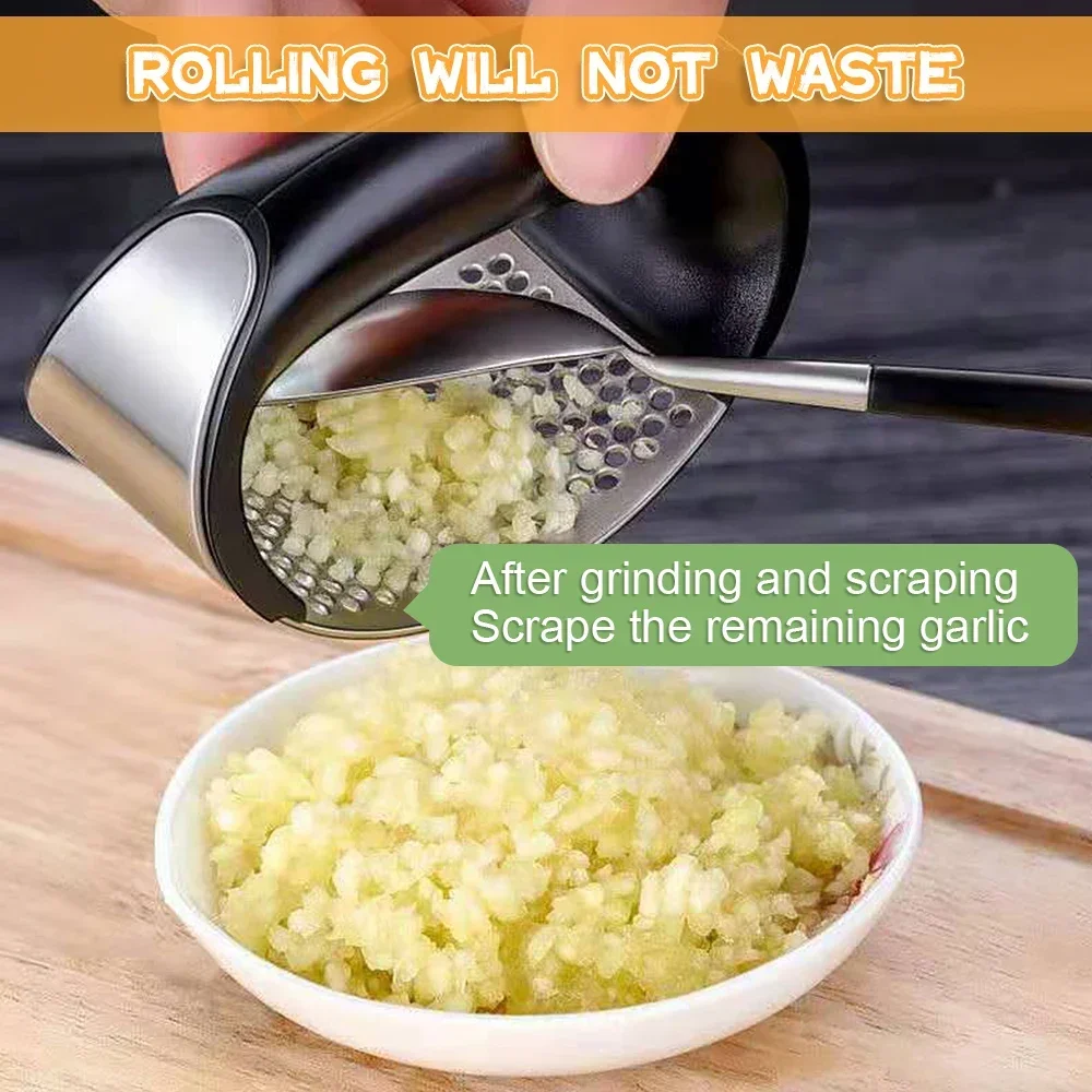 สแตนเลสสตีลกระเทียมกด Crusher คู่มือกระเทียม Mincer สับกระเทียมเครื่องมือผักผลไม้เครื่องมืออุปกรณ์ครัว Gadget
