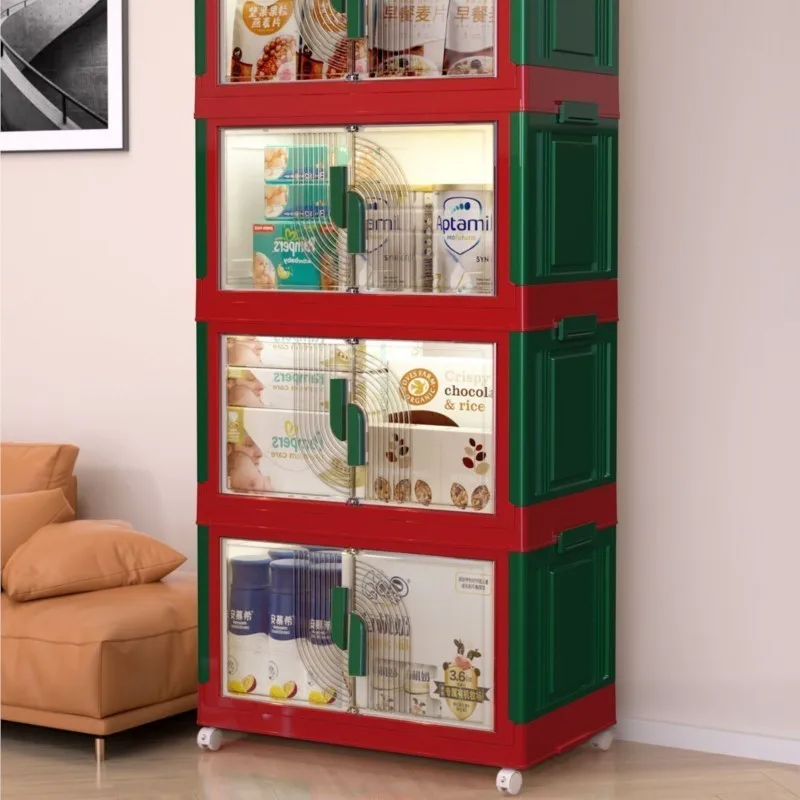 X&D Dopamine Storage Cabinet Installation Free Foldable Multifunctional Color Blocking Cabinet For Home Use Living Room Item Hot