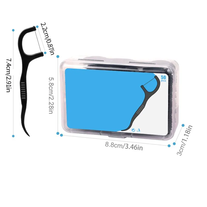 150pcs Dental Floss Plastic Toothpicks Disposable Cleaning between Teeth Portable Box Oral Hygiene