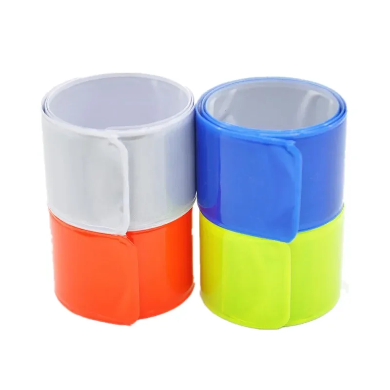 1pc 反射ストラップスポーツランニングサイクリング反射ストリップステッカー夜間警告テープサイクリング安全パンツリフレクター素材