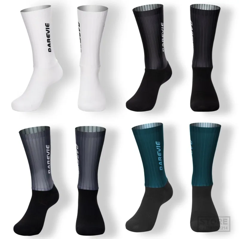 Calcetines de ciclismo Pro DAREVIE, calcetines aerodinámicos deportivos de alta velocidad para hombres, antideslizantes, transpirables, Control de humedad atlético