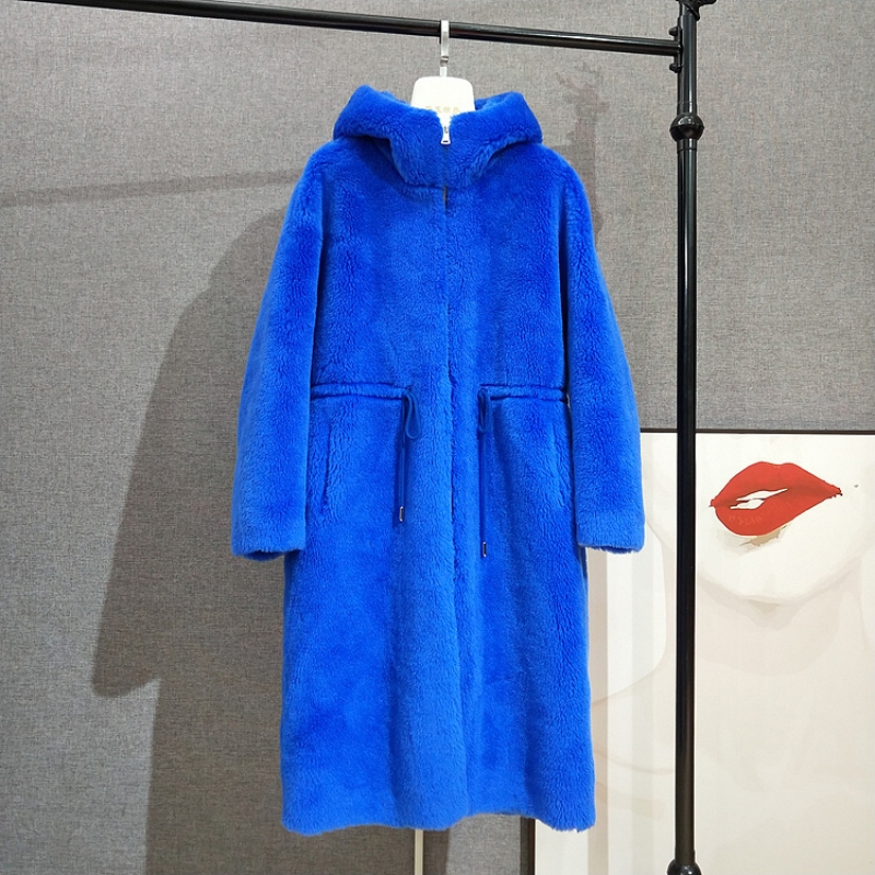 Women Long Style Coat Real Wool Fur Hooded Version Female Jacket Thicker Warm Parka JT305