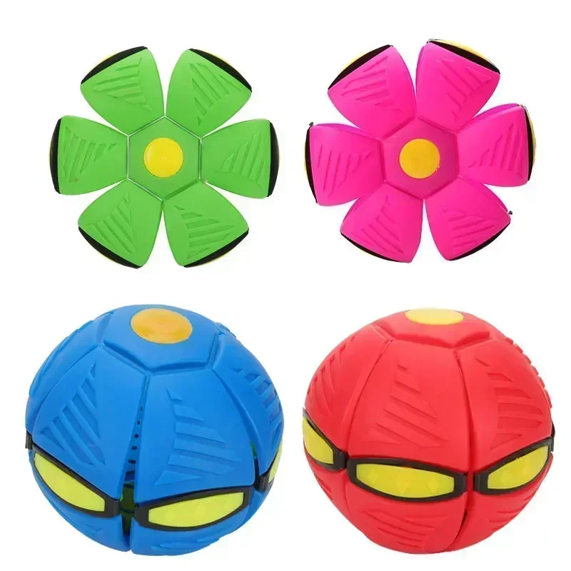 Giocattoli per cani Giocattoli divertenti all'aperto Ragazzi Ragazze Disco volante Palla Deformazione magica UFO con NO Luce a LED Giocattoli volanti Regalo di decompressione