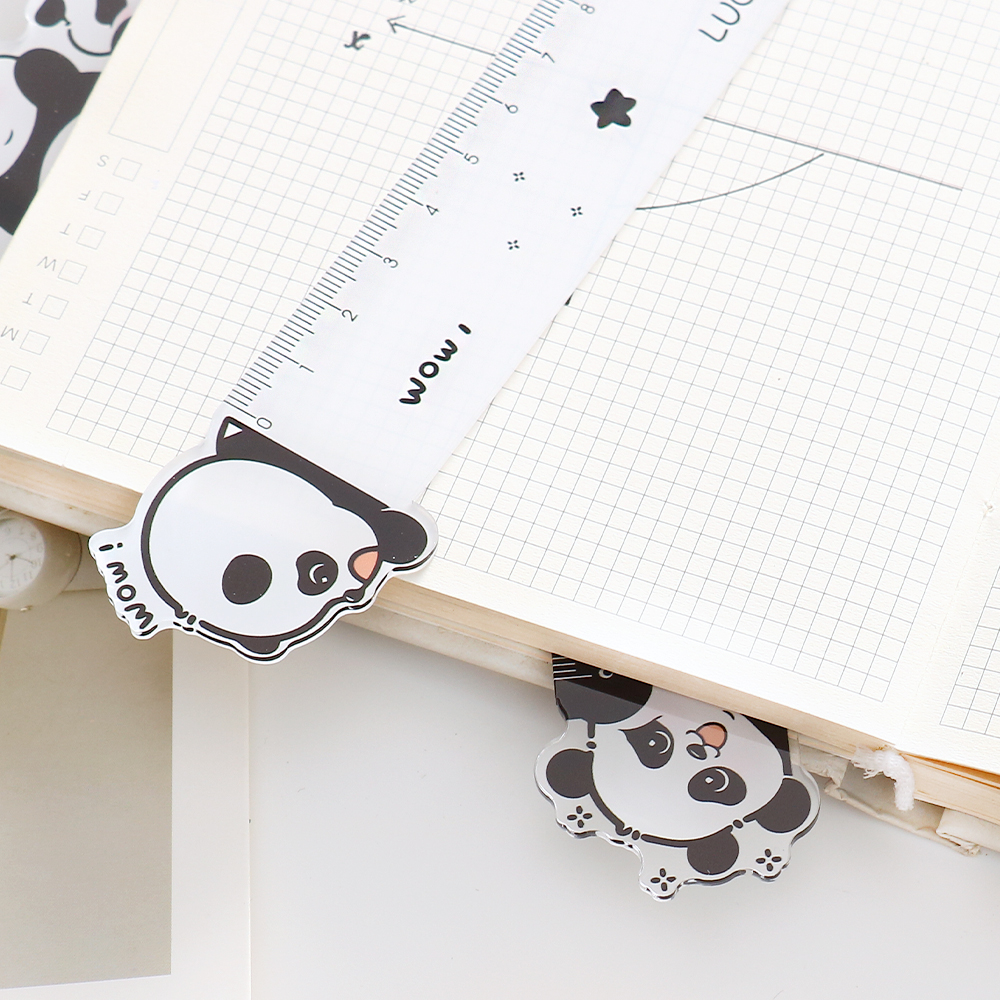 1 ピースかわいいパンダストレートかわいいクリスマス定規ツール文具漫画描画オフィス学校測定