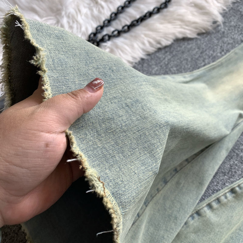 Jeans Frauen Herbst Chic Täglichen Flare Hosen Farbverlauf High Street Volle Länge Mode Alle-spiel Temperament Einfache Shinny
