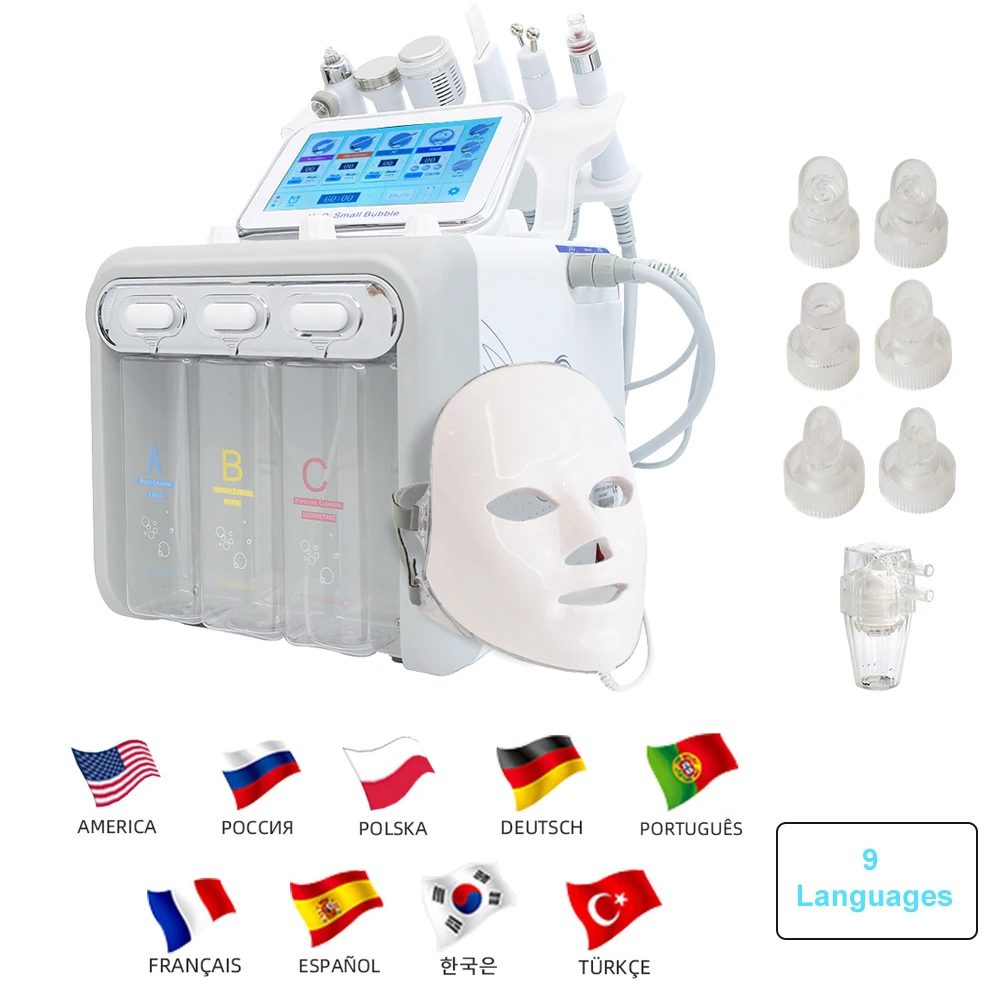 7 em 1 hidro dermoabrasão hidrogênio oxigênio máquina facial limpeza profunda facial levantamento spray purificador aqua dispositivos de cuidados com a pele