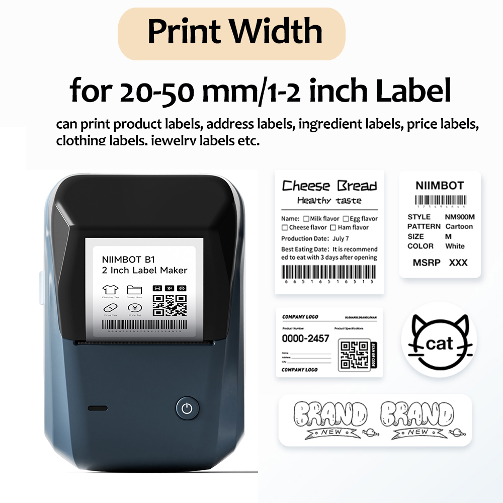Niimbot B1/B21 เครื่องพิมพ์ฉลากความร้อนไร้สายSelf-Adhesive Pocket Bluetooth Inkless Label Makerสําหรับธุรกิจราคา-สติกเกอร์