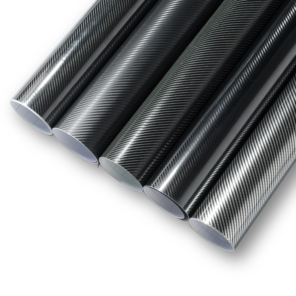 Película de revestimiento de vinilo de fibra de carbono brillante 2D 3D 4D 5D 6D, protector solar impermeable de liberación de aire apto para coche, motocicleta, cubierta de teléfono portátil DIY