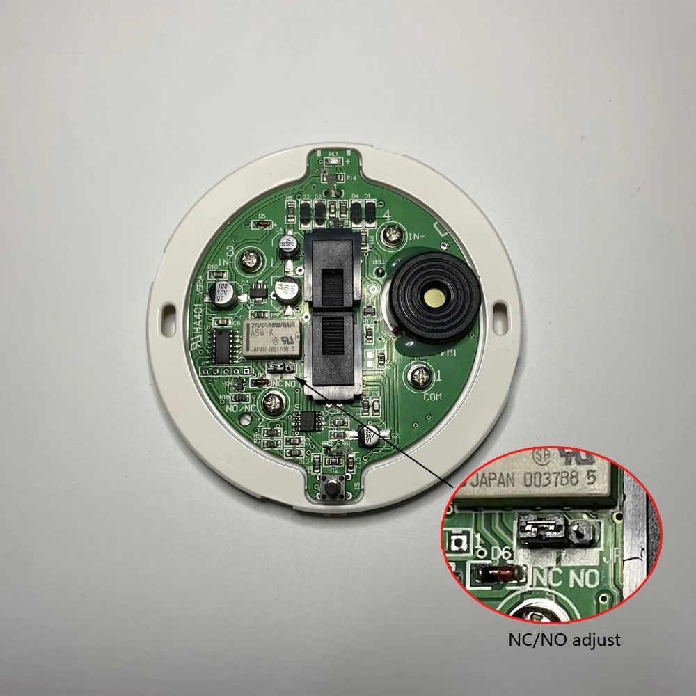 1Pcs 9-28Vdc Wire Smoke And Heat Detector Relay Output NC/NO Optional Fire Alarm Ceiling Temperature Sensor