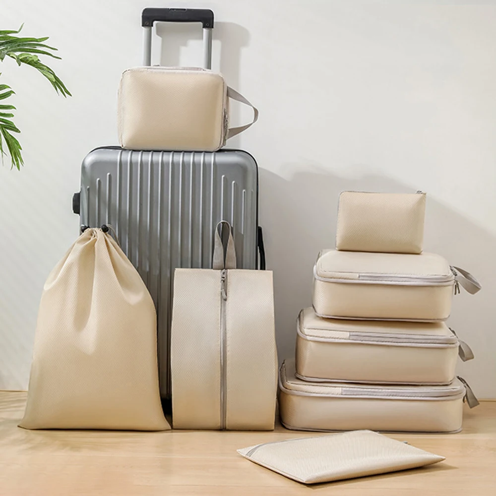 Set/6 stuks samendrukbare verpakking reisopbergtas kubussen waterdichte koffer nylon draagbaar met handtas bagage-organizer