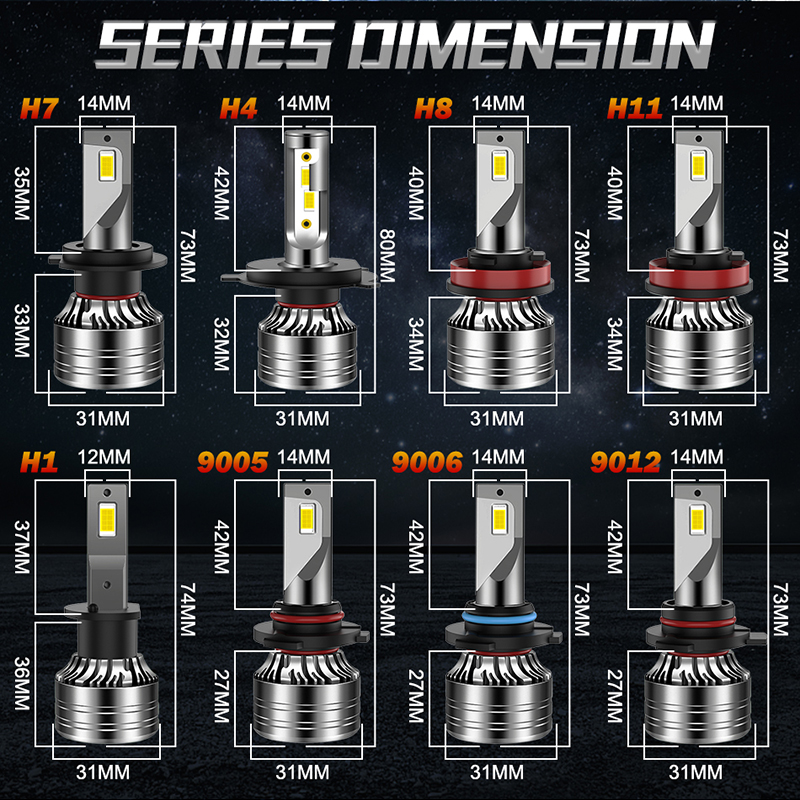 Dualvision 2 STKS Autolichten H7 H4 H1 9006 H11 9005 Super Heldere LED Koplampen Hoge Dimlicht Mistlamp Lamp Wit 6000 K 12 V