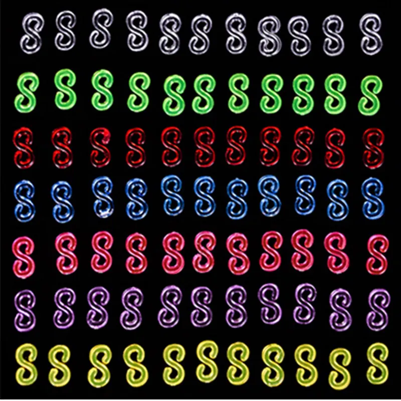 48/100/300/500/1000 PCS Loom ยางชุด S คลิปสําหรับ DIY Loom Bands สร้อยข้อมือ Charms อุปกรณ์เสริม