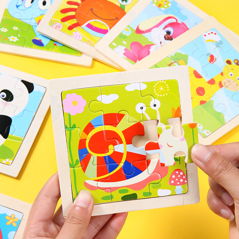 9 ピース木製パズル漫画恐竜輸送モンテッソーリ 3d パズルゲーム早期学習教育玩具子供のため