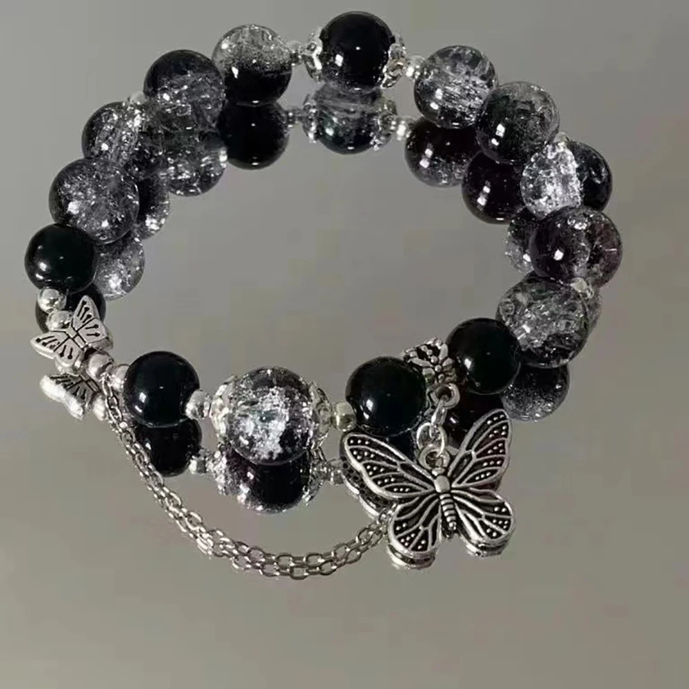 Niche Design Star CHAIN พู่สร้อยข้อมือผู้หญิงแฟนตาซีคริสตัลสีฟ้าลูกปัดเชือกสร้อยข้อมือเพื่อนที่ดีที่สุดเครื่องประดับของขวัญ