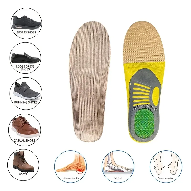 1 par palmilhas ortopédicas ortopédicas pé plano saúde sola almofada para sapatos inserção arco apoio almofada fasciite plantar pés almofadas de cuidados