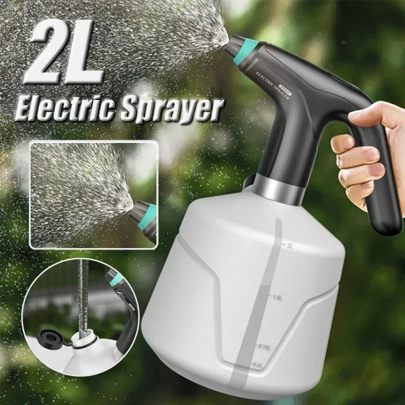 Pulverizador elétrico agrícola 2l, regador automático, recarregável por usb, pulverizador de pesticidas para jardim, desinfecção, enchimento