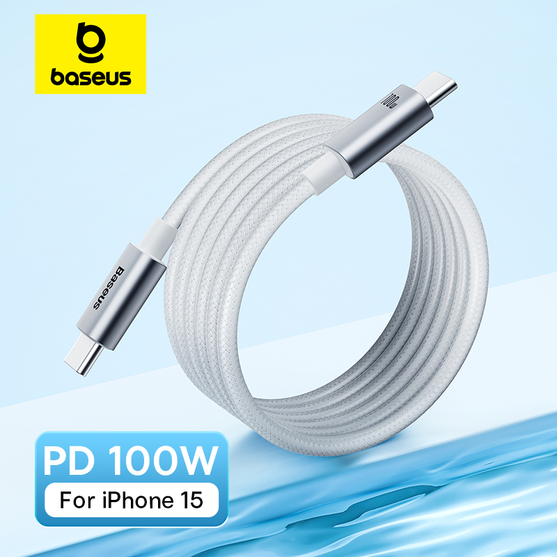 Baseus 100 W USB-C-Kabel für MacBook iPad, Schnellladekabel für iPhone 15 Plus Pro Max Typ C für Xiaomi Samsung