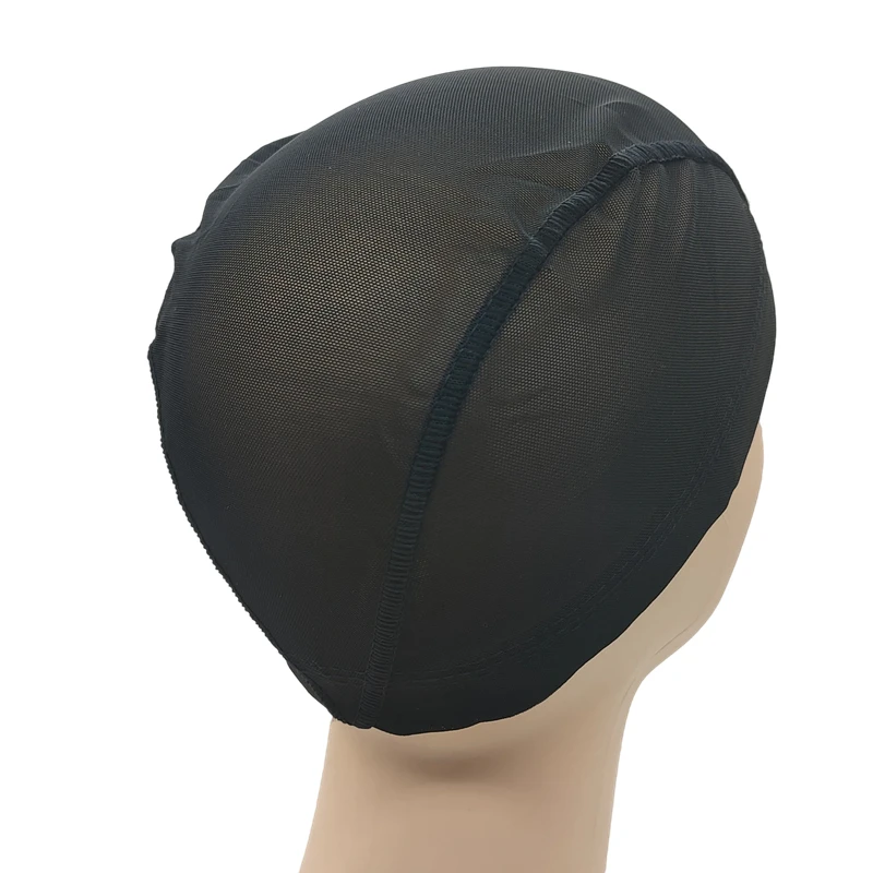 1/2 pçs peruca bonés malha para fazer peruca redes de cabelo extensíveis com faixa elástica larga malha cúpula boné para perucas s/m/l 3 tamanho